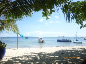 Motorcycle touring at Bohol beach